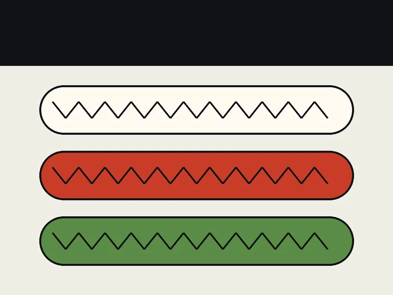 Illustrative concept image: three sauce bands, white, hot, and green